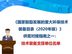 《國(guó)家鼓勵(lì)發(fā)展的重大環(huán)保技術(shù)裝備目錄（2020 年版）》技術(shù)裝備支撐單位