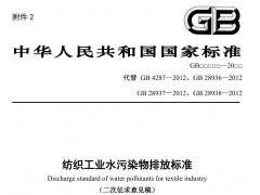 生態(tài)環(huán)境部發(fā)布：紡織工業(yè)水污染物排放標(biāo)準(zhǔn)（二次征求意見稿）